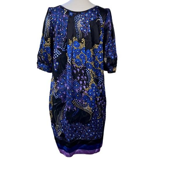 Calypso 100% Silk A Line Floral Dress Keyhole Front size Small - Picture 4 of 17